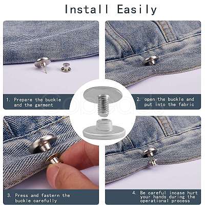 15 Sets 3 Styles Zinc Alloy Scalable & Removable Jean Button FIND-SZ0001-57-1