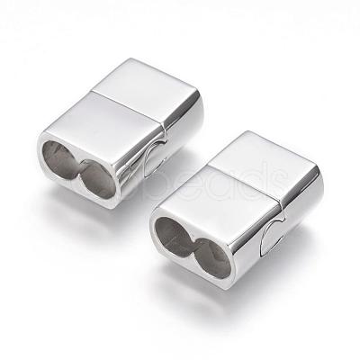 Tarnish Resistant 304 Stainless Steel Magnetic Clasps with Glue-in Ends STAS-G143-52P-1