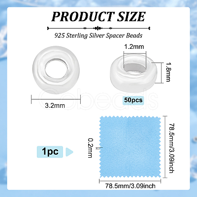 Flat Round 925 Sterling Silver Spacer Beads STER-BC0001-91B-1