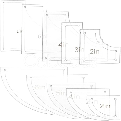 2~6 Inch Transparent Acrylic Quilting Templates DIY-WH0381-001-1