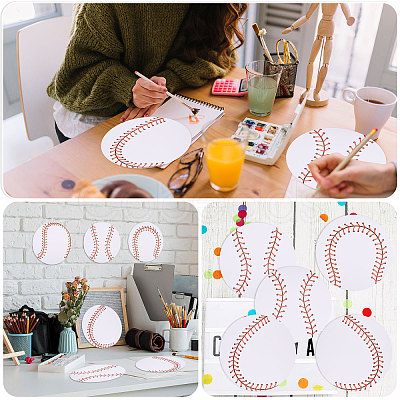 60Pcs 6 Styles Baseball Paper Gift Tags CDIS-CA0001-17-1