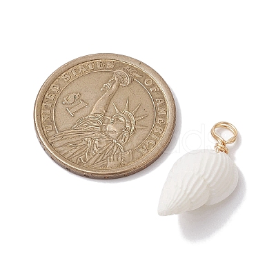 Natural Trumpet Shell Pendants PALLOY-JF02682-01-1