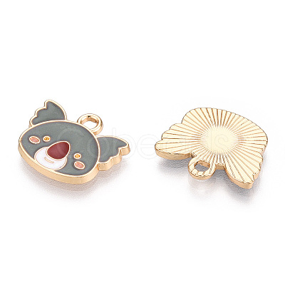 Light Gold Plated Alloy Enamel Charms ENAM-T009-79A-RS-1