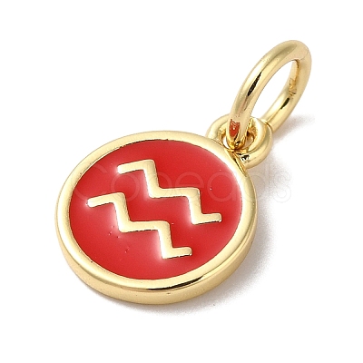 Real 18K Gold Plated Brass Enamel Charms KK-L216-001G-E03-1