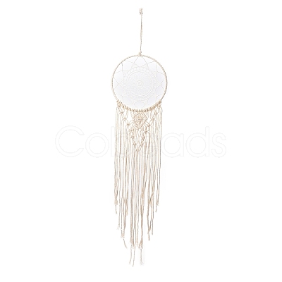 Flower Woven Net/Web Macrame Cotton Wall Hanging Decorations PW23021575079-1