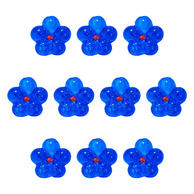 10Pcs Transparent Handmade Bumpy Lampwork Beads LAMP-TADJ0001-48B-1