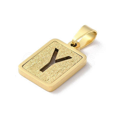304 Stainless Steel Alphabet Pendants STAS-S152-01G-Y-1