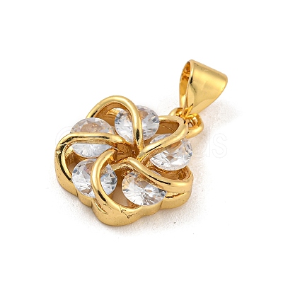 Rack Plating Brass Micro Pave Cubic Zirconia Pendants KK-G513-20G-1