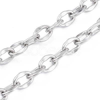 Tarnish Resistant 304 Stainless Steel Dapped Cable Chains CHS-D027-01P-1