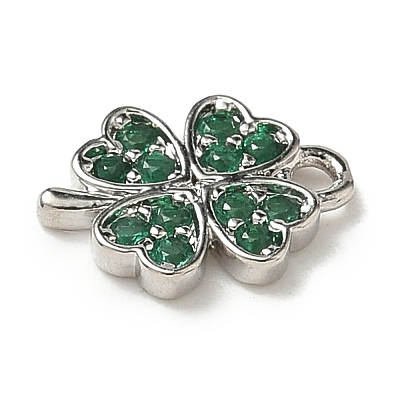 Brass Micro Pave Cubic Zirconia Charms KK-I276-44P-1