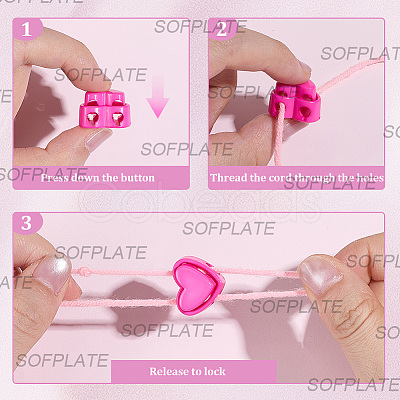 100Pcs 10 Colors Plastic Cord Locks FIND-SP0005-12-1