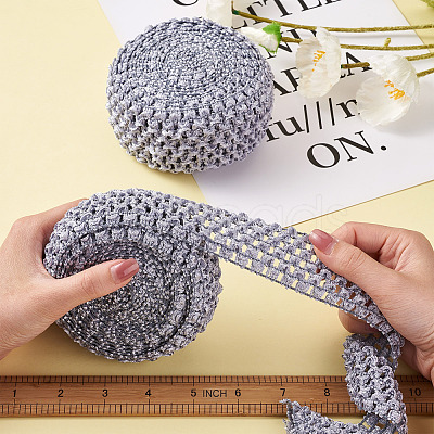 2 Rolls 2 Sizes Polyester Elastic Ribbon EW-TA0001-02H-1