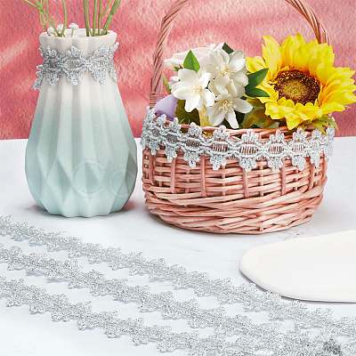 Polyester Lace Ribbons OCOR-WH0082-20B-1