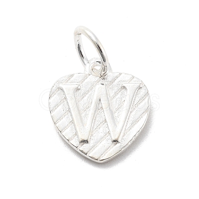 925 Sterling Silver Heart with Capital Letter Charms STER-S009-13W-S-1