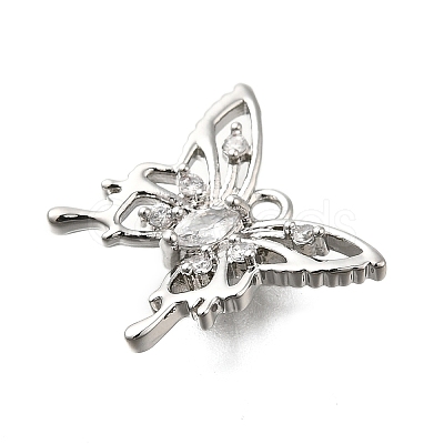 Brass Micro Pave Cubic Zirconia Charms KK-Q048-04P-1