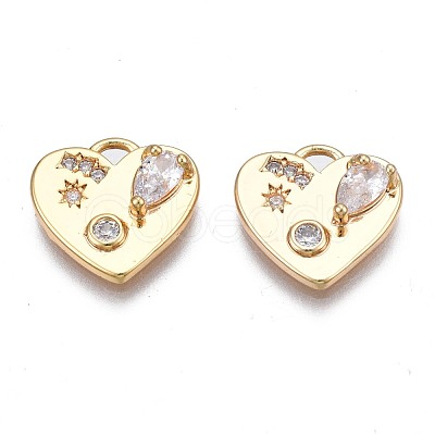 Brass Micro Pave Cubic Zirconia Charms KK-N232-261A-1