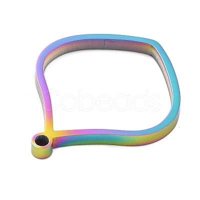 Ion Plating(IP) 304 Stainless Steel Open Back Bezel Pendants STAS-K208-18M-1