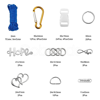 DIY Parachute Cord Bracelets Making Kits DIY-LS0003-89-1