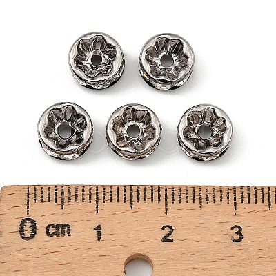 Brass Rhinestone Spacer Beads X-RB-A014-Z8mm-01B-NF-1