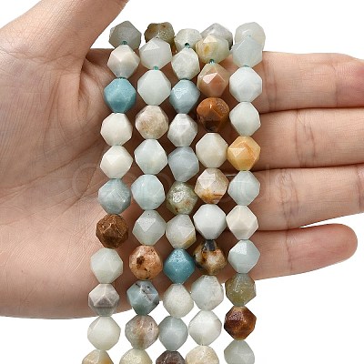 Natural Flower Amazonite Beads Strands G-Z119-A08-03-1