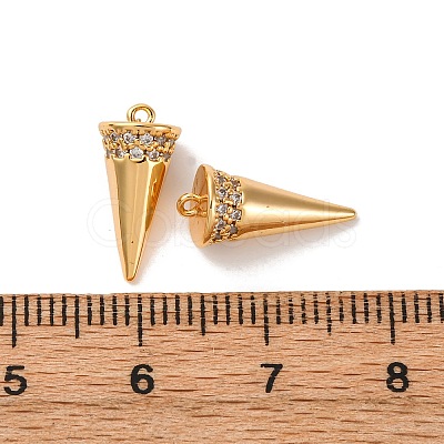 Brass Micro Pave Cubic Zirconia Pendants KK-K382-56G-1
