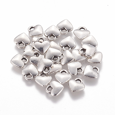 Tibetan Style Alloy Heart Charms TIBEP-LFH260Y-FF-1