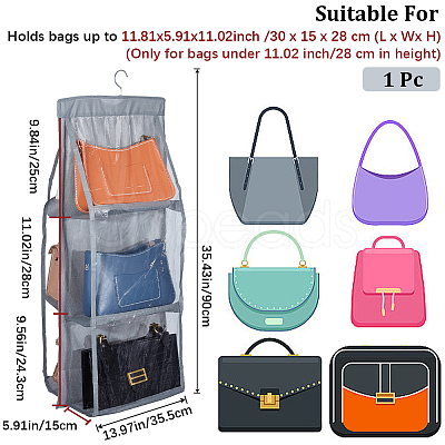 Hanging Non-woven Storage Bags for Handbag Purse AJEW-WH0009-07B-1