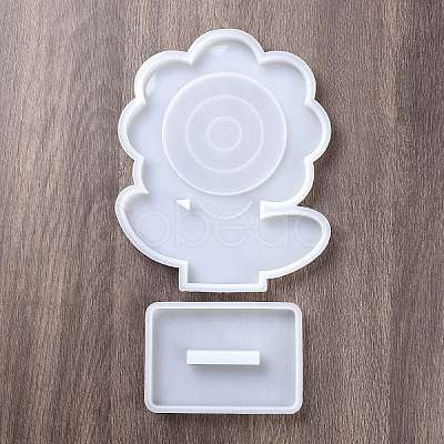 DIY Flower Shape Desk Mirror Frame Silicone Molds DIY-E043-01-1