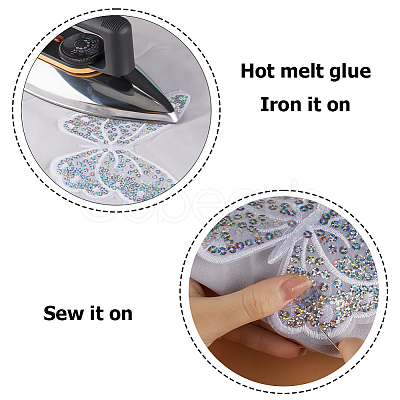 Butterfly Polyester Embroidery Ornament Accessories PATC-WH0008-23-1