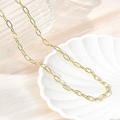 Brass Paperclip Chain Necklaces X-NJEW-A042-03G-1