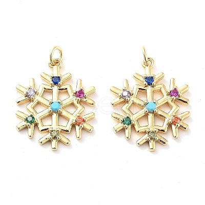 Rack Plating Brass Micro Pave Colorful Grade AAA Cubic Zirconia Pendants KK-M280-05G-1