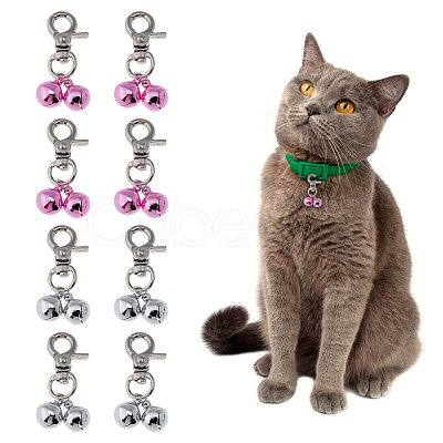 8Pcs 2 Colors Brass Bell Pet Pendant Decoration HJEW-FH00175-1