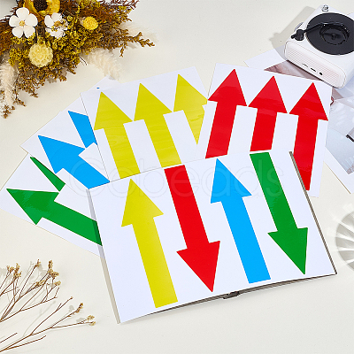 20Sheets 4 Colors Paper Self-Adhesive Arrows Guide Label Stickers DIY-GF0014-48-1