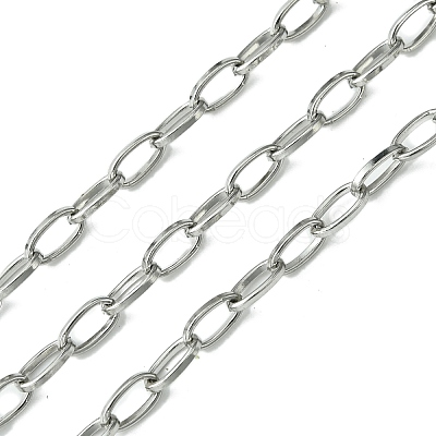 Tarnish Resistant 304 Stainless Steel Oval Link Chains CHS-K018-08P-1