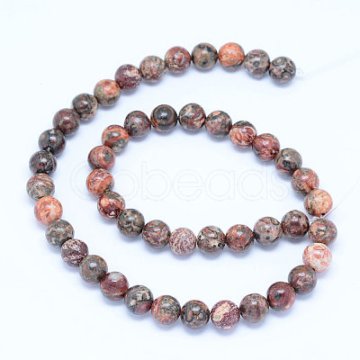 Natural Leopard Skin Jasper Beads Strands G-J358-05-8mm-1