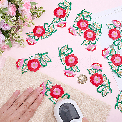 12Pcs Polyester Cotton Computerized Embroidery Thread Iron on Sew On Patches PATC-HY0002-09A-1
