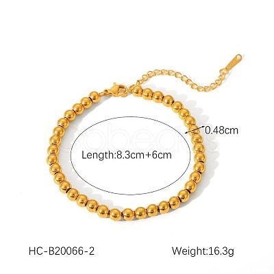 Stainless Steel Round Beaded Bracelets for Women HY4237-1-1