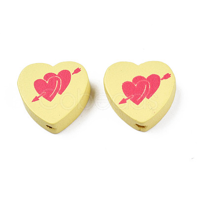 Spray Painted Maple Wood Beads WOOD-Q030-88-1