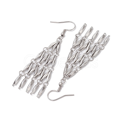 Non-Tarnish 304 Stainless Steel Bar Link Chain Dangel Earrings EJEW-JE05839-02-1