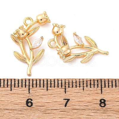 Brass Rhinestone Pendants KK-E793-15G-1