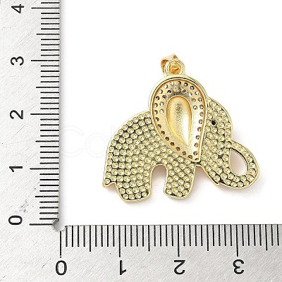 Brass Micro Pave Cubic Zirconia Shell Pendants KK-L239-010G-1