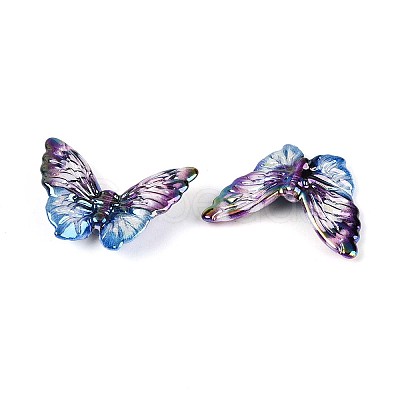 UV Plating Printed Opaque Acrylic Beads LS-PACR-N017-06B-1