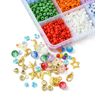 DIY Alloy & Polymer Clay & Glass Earring/Bracelets Jewelry Making Kits DIY-FS0007-29-1