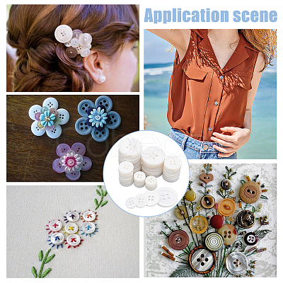 120Pcs 4 Style 4-Hole Natural Shell Buttons FIND-GA0003-28B-1