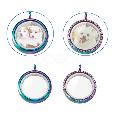 2Pcs 2 Style Alloy Magnetic Locket Pendants PALLOY-TA0002-33M-1