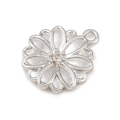 Brass Micro Pave Clear Cubic Zirconia Charms KK-G544-07P-02-1
