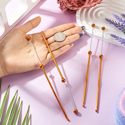 4Pcs DIY Alloy Beadable Crochet Hooks AJEW-TA0003-50C-1