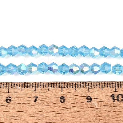 AB Color Plated Transparent Glass Beads Strands GLAA-G127-01-02M-1