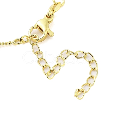 Brass Micro Pave Clear Cubic Zirconia Satellite Chain Locket Pendant Necklaces for Women NJEW-M009-03G-C-1