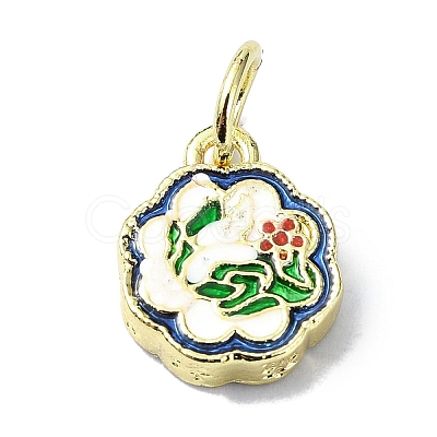 Rack Plating Brass Enamel Pendants KK-M282-06G-1